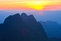 Sunset at Chiangdao Mountain Royalty Free Stock Photo