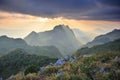 Sunset at Chiangdao Mountain, Chiangmai : Thailand Royalty Free Stock Photo