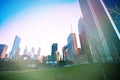 Sunset in Chicago downtown park of Maggie Daley Royalty Free Stock Photo