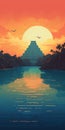 Sunset At Chichen Itza: A Pixel-art Tribute To Ancient Mayan Ruins