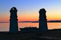 Sunset at Harling Point Chinese Cemetery in Victoria, Vancouver Island, British Columbia, Canada