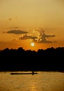 Sunset in Chitwan National Park Royalty Free Stock Photo