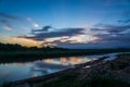 Sunset at Chitwan national park Royalty Free Stock Photo