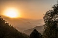 Sunset in Chopta, Doriya Tal Trek - Sari Village - Uttrakhand, i Royalty Free Stock Photo