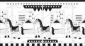 Sunset city carousel horses black and white lofi wallpaper