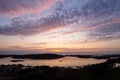 Sunset in the city Fjaellbacka in Sweden Royalty Free Stock Photo