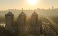 Sunset city panorama Kiev