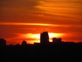 Sunset in the city of skyscrapers