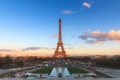 Sunset cityscape Eifeltower Paris France Royalty Free Stock Photo