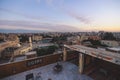 Sunset Cityscape View to the Giza City with the Colorful Sky and Local Buildings