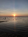 Sunset on Clearwater Beach, Florida with Water Waves Royalty Free Stock Photo