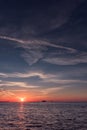 Sunset in Clearwater Beach, Florida. Landscape. Gulf of Mexico. Ferry.