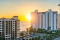 sunset of Clearwater Beach Tampa Florida, US Royalty Free Stock Photo