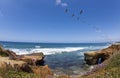 Sunset Cliffs with Pelicans Royalty Free Stock Photo