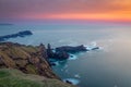 Sunset at the Cliffs at the West End of Clare Island Royalty Free Stock Photo