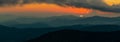 Sunset from the Clingman`s Dome parking lot Royalty Free Stock Photo
