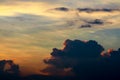 sunset cloud sunshine in dark sky cloud background Royalty Free Stock Photo