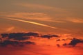 Sunset with clouds, atmospheric effect