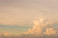 Sunset in clouds. Beautiful aerial view of heaven. Royalty Free Stock Photo