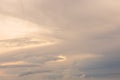 Sunset in clouds. Beautiful aerial view of heaven. Royalty Free Stock Photo