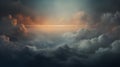 sunset in the clouds. beautiful sky background Royalty Free Stock Photo