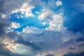 Sunset clouds with blue sky, sky cloud background Royalty Free Stock Photo