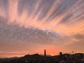 Sunset clouds and citywide in Santiago Chile