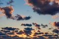 Sunset clouds with fiery colors