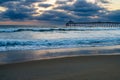 Sunset with clouds of Imperial Beach Pier Royalty Free Stock Photo