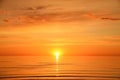 Sunset and clouds observing over baltic sea