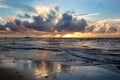 Sunset clouds and ocean