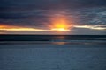 Sunset and clouds over the calm water of Tigertail Beach on Marco Island Royalty Free Stock Photo