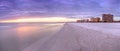 Sunset and clouds over the calm water of Tigertail Beach on Marco Island Royalty Free Stock Photo