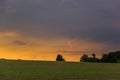 Sunset over czech countryside