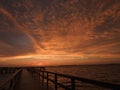Beautiful Pier Sunset In Terra Ceia Bay Royalty Free Stock Photo