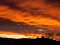 Sunset clouds red landscape evening lights sun Royalty Free Stock Photo