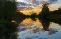 Sunset Clouds reflected in The River Soar, Barrow upon Soar