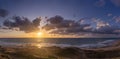 Sunset clouds on sea beach of romantic vacation