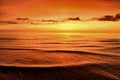 Sunset and clouds observing over baltic sea