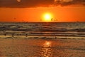 Sunset and clouds observing over baltic sea