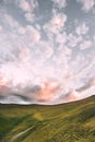 Sunset clouds sky and mountains landscape Royalty Free Stock Photo