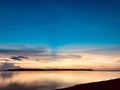 Sunset clouds sky sea beach. Gili Air islands, Indonesia Royalty Free Stock Photo