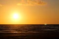 Sunset with clouds in vejers strand, denmark