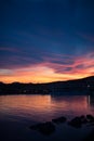 Sunset cloudscape over the coastline, Golfo Aranci, Sardinia, Italy, Royalty Free Stock Photo