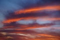 sunset cloudscape with red clouds