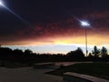 Cloud landscape skatepark sunset Royalty Free Stock Photo