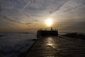 Sunset at porto, Portugal in a cloudy day