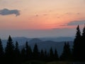 The Ukrainian Carpathians. Mountain ridge Marmaros near the town of Rahiv. Ukraine.