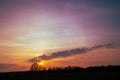 Sunset cloudy sky with picturesque clouds lit by warm sunset sunlight, colorful sunset sky with dramatic sky clouds lit Royalty Free Stock Photo