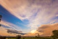 Beautiful evening sky over rural region